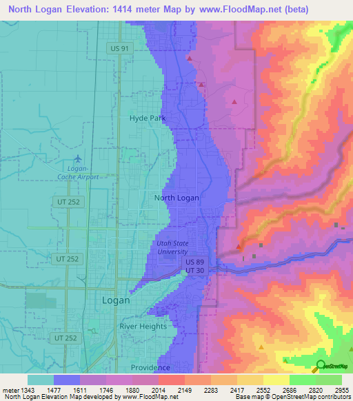 North Logan,US Elevation Map