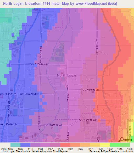 North Logan,US Elevation Map