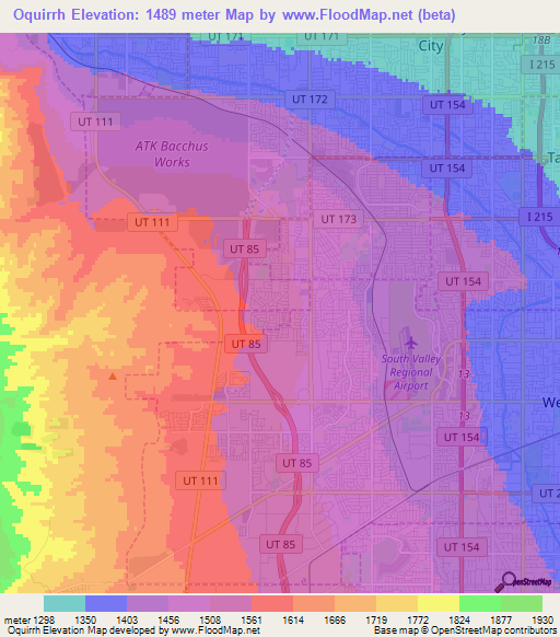 Oquirrh,US Elevation Map