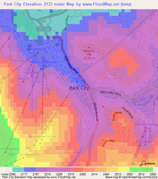 Park City,US Elevation Map