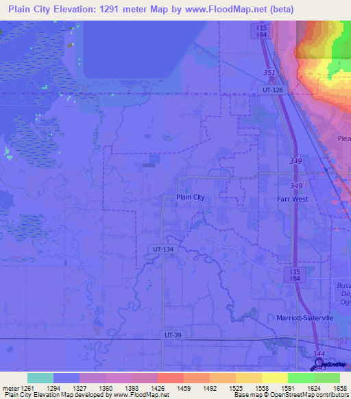 Plain City,US Elevation Map