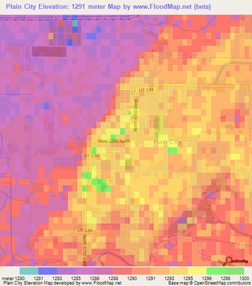 Plain City,US Elevation Map