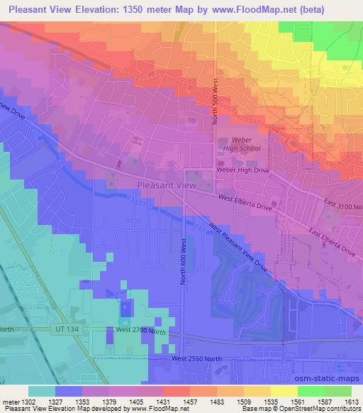 Pleasant View,US Elevation Map