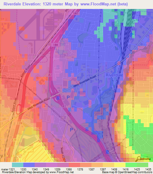 Riverdale,US Elevation Map