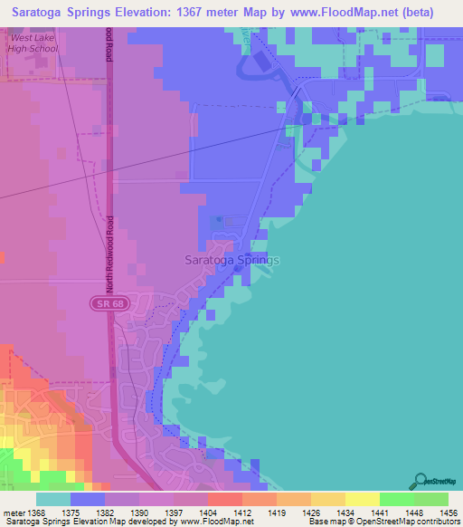 Saratoga Springs,US Elevation Map