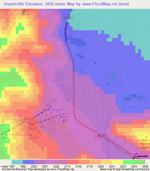 Snyderville,US Elevation Map