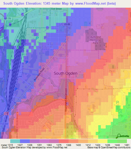 South Ogden,US Elevation Map