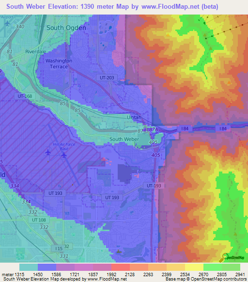 South Weber,US Elevation Map