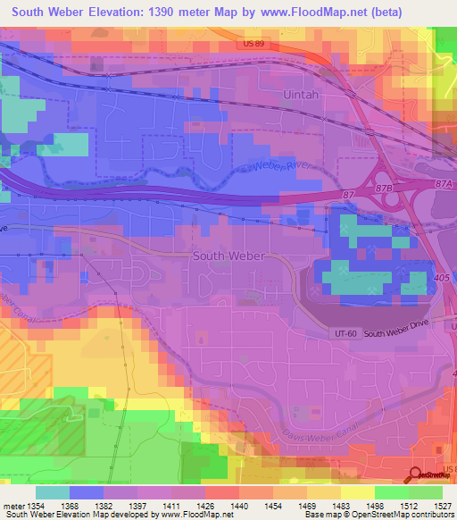 South Weber,US Elevation Map