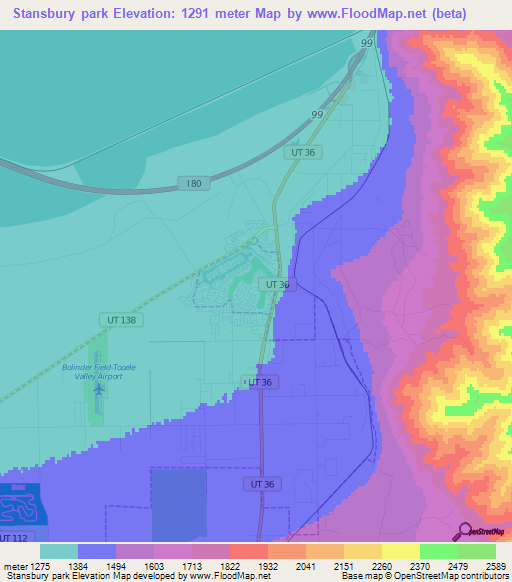 Stansbury park,US Elevation Map