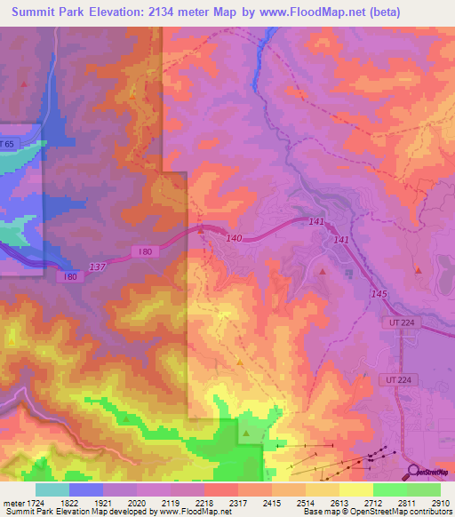 Summit Park,US Elevation Map