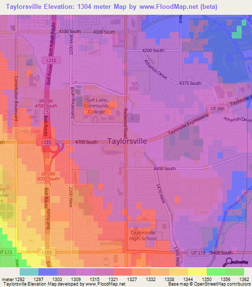 Taylorsville,US Elevation Map