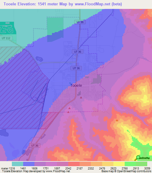 Tooele,US Elevation Map