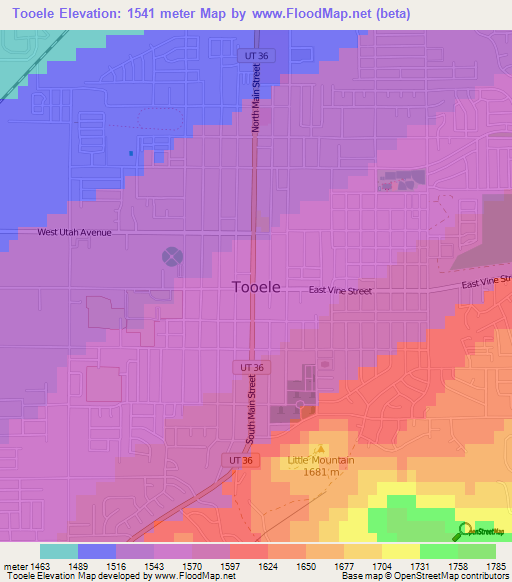 Tooele,US Elevation Map