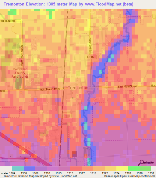 Tremonton,US Elevation Map