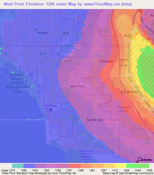 West Point,US Elevation Map