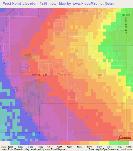 West Point,US Elevation Map