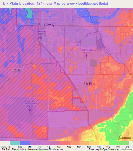 Elk Plain,US Elevation Map