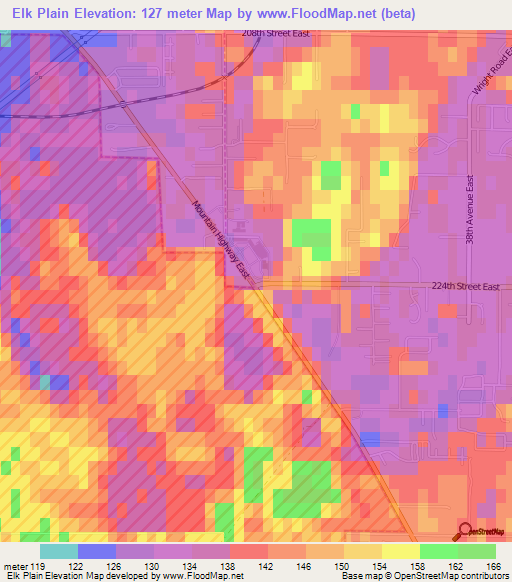 Elk Plain,US Elevation Map