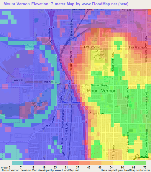 Mount Vernon,US Elevation Map