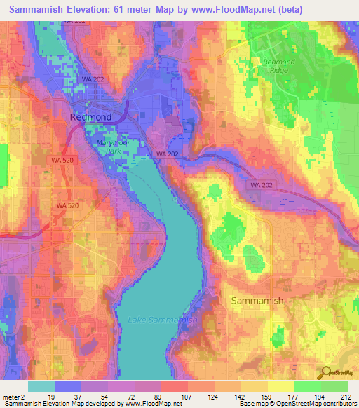 Sammamish,US Elevation Map