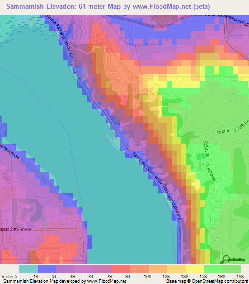 Sammamish,US Elevation Map