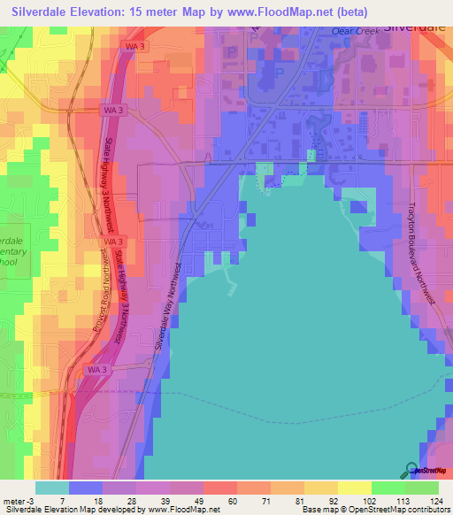 Silverdale,US Elevation Map