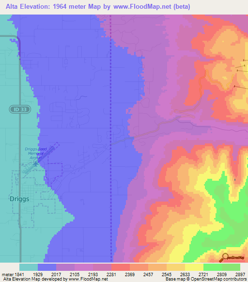 Alta,US Elevation Map