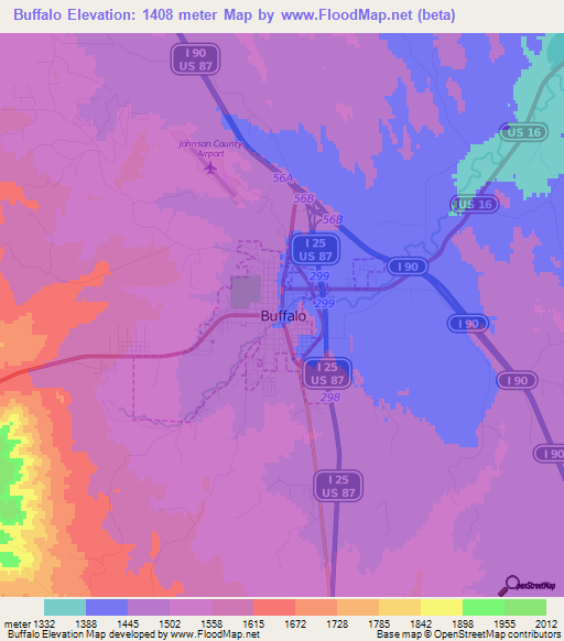 Buffalo,US Elevation Map