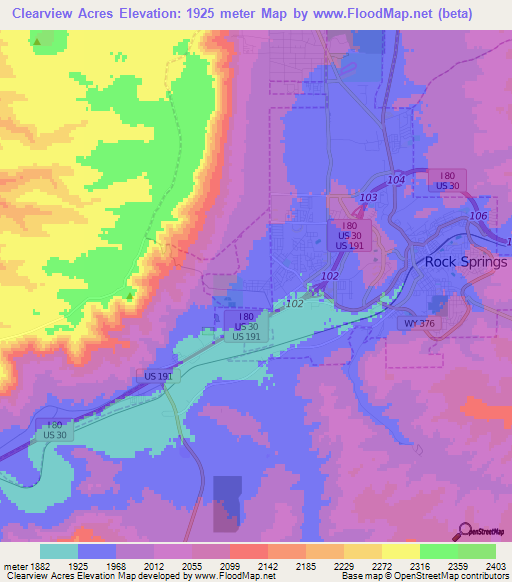 Clearview Acres,US Elevation Map