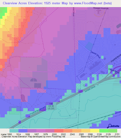 Clearview Acres,US Elevation Map