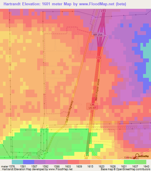 Hartrandt,US Elevation Map