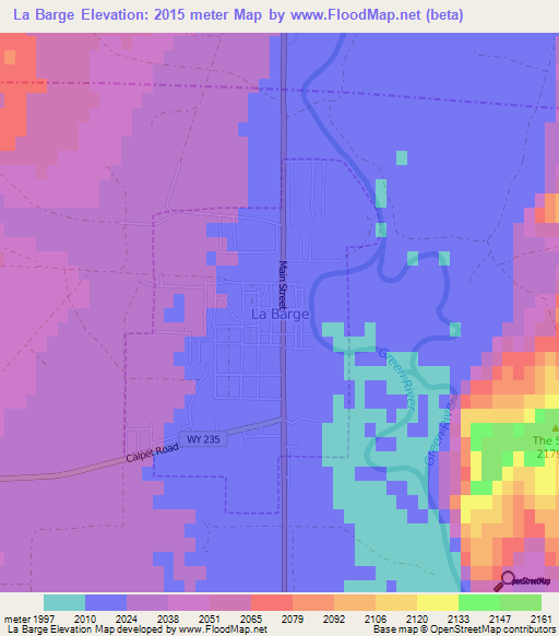 La Barge,US Elevation Map