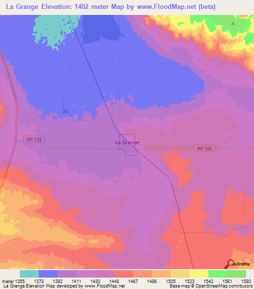 La Grange,US Elevation Map