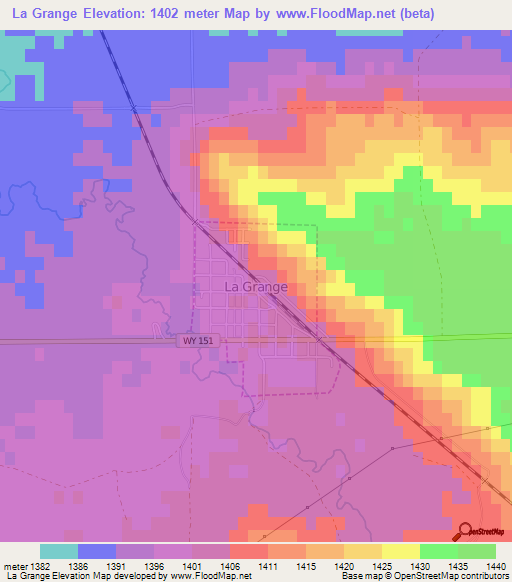 La Grange,US Elevation Map