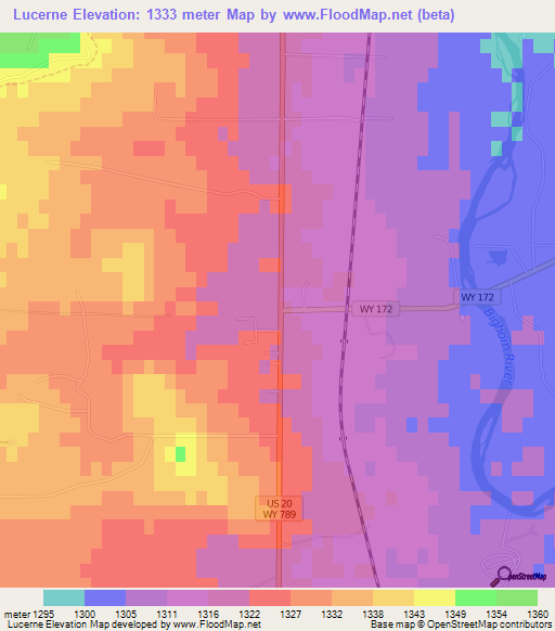 Lucerne,US Elevation Map