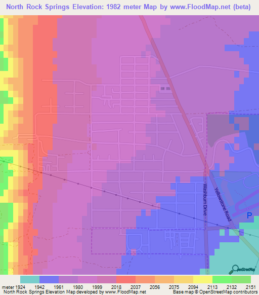 North Rock Springs,US Elevation Map