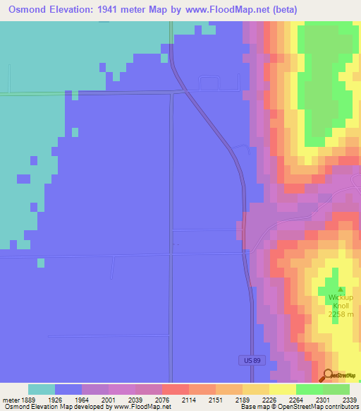 Osmond,US Elevation Map