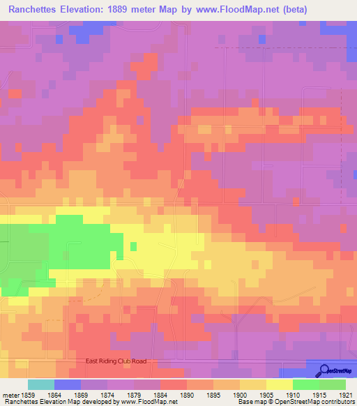 Ranchettes,US Elevation Map