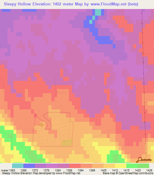 Sleepy Hollow,US Elevation Map