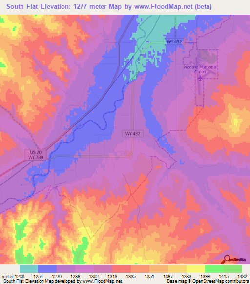 South Flat,US Elevation Map