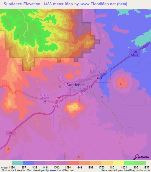 Sundance,US Elevation Map