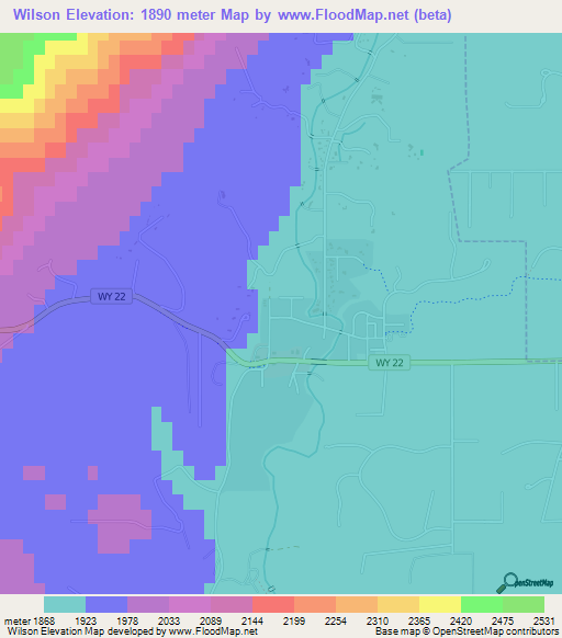 Wilson,US Elevation Map