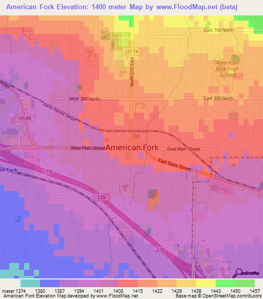 American Fork,US Elevation Map