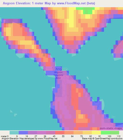 Angoon,US Elevation Map