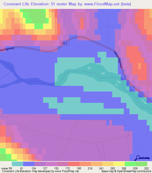 Covenant Life,US Elevation Map