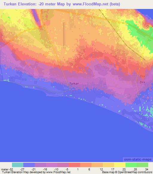 Turkan,Azerbaijan Elevation Map