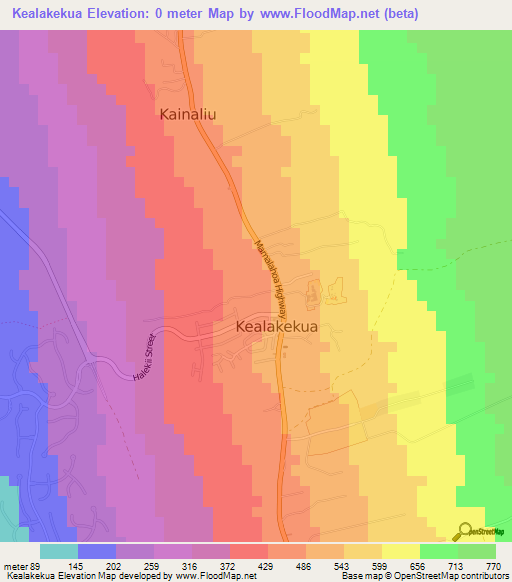 Kealakekua,US Elevation Map