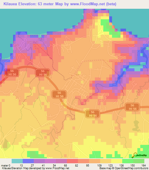 Kilauea,US Elevation Map