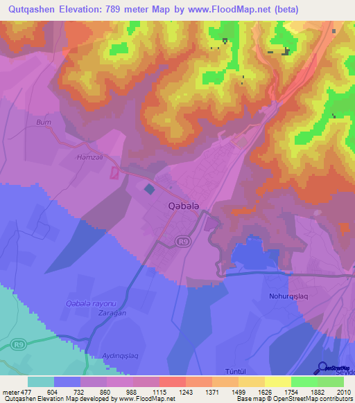 Qutqashen,Azerbaijan Elevation Map